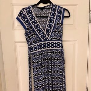 Blue black white dress